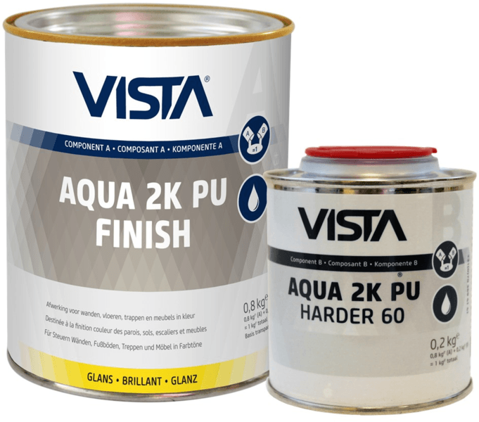 vista aqua 2k pu finish zijdeglans lichte kleur set 5 kg