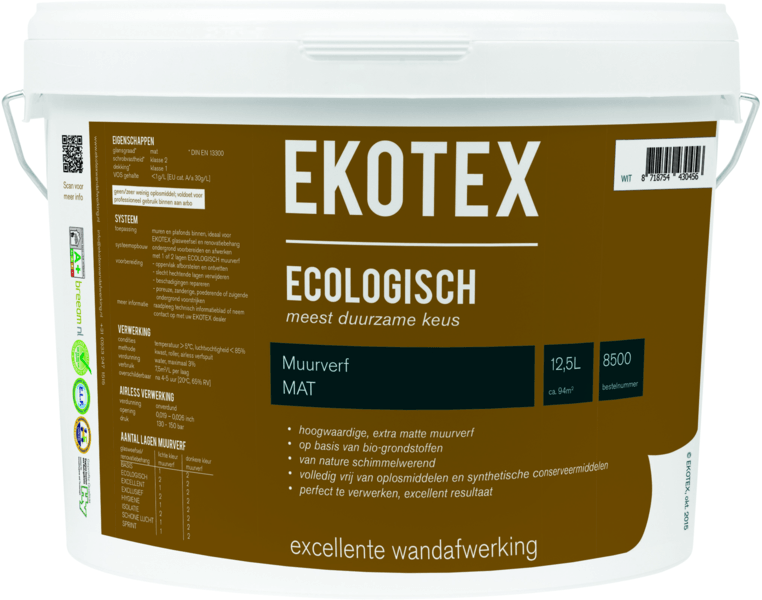 ekotex muurverf ecologisch wit 12.5 ltr