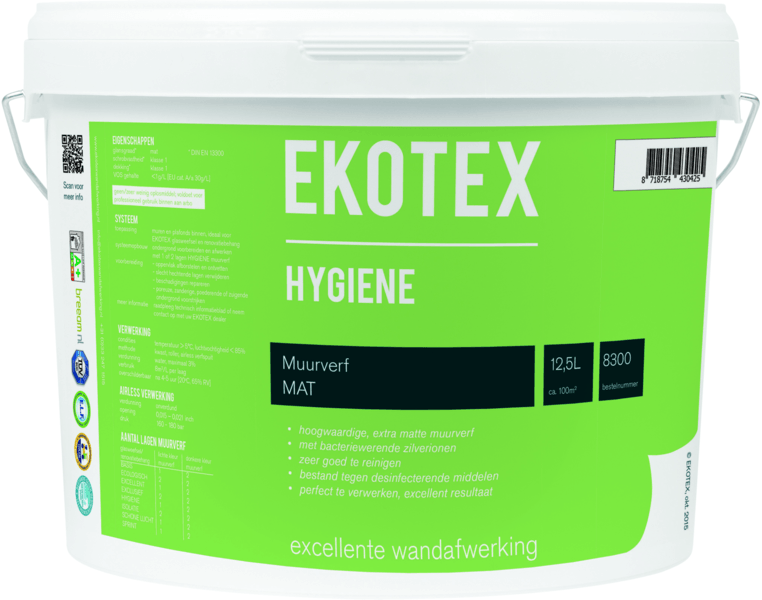 ekotex muurverf hygiene wit 12.5 ltr