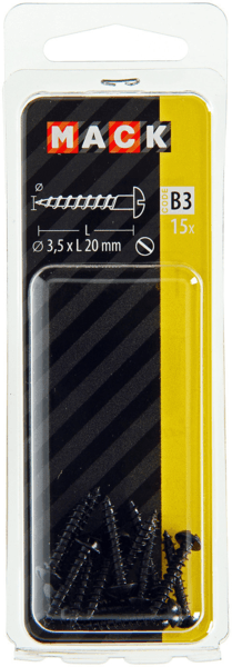mack houtschroef bolkop zwart verzinkt 4.0 x 30 mm 10 stuks