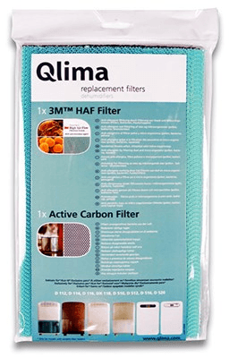 qlima 3m filter + actief carbon filter voor d 1xx-d 5xx
