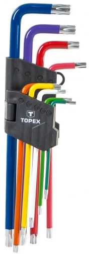 TOPEX INBUS-TORX-SLEUTELSET 9 STUKS T10-T50